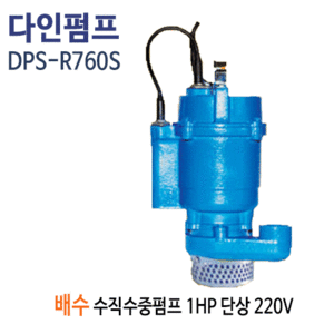 (펌프샵)다인펌프 DPS-R760S 배수용 수중펌프 1마력 단상220V 스마트펌프(DPS-R760-S/ DPSR760S/일반잡배수용수중펌프,공업용농업용배수,집수정일반배수펌프,오배수폐수처리펌프)