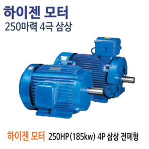 (펌프샵)하이젠모터 250마력 4극 삼상 전폐형모터 250HP 4P 185kw 전폐형 삼상오티스모터(2극/ 4극모터)
